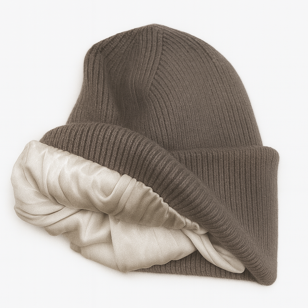 SLKS Silk-lined Cashmere-blend Beanie in Khaki