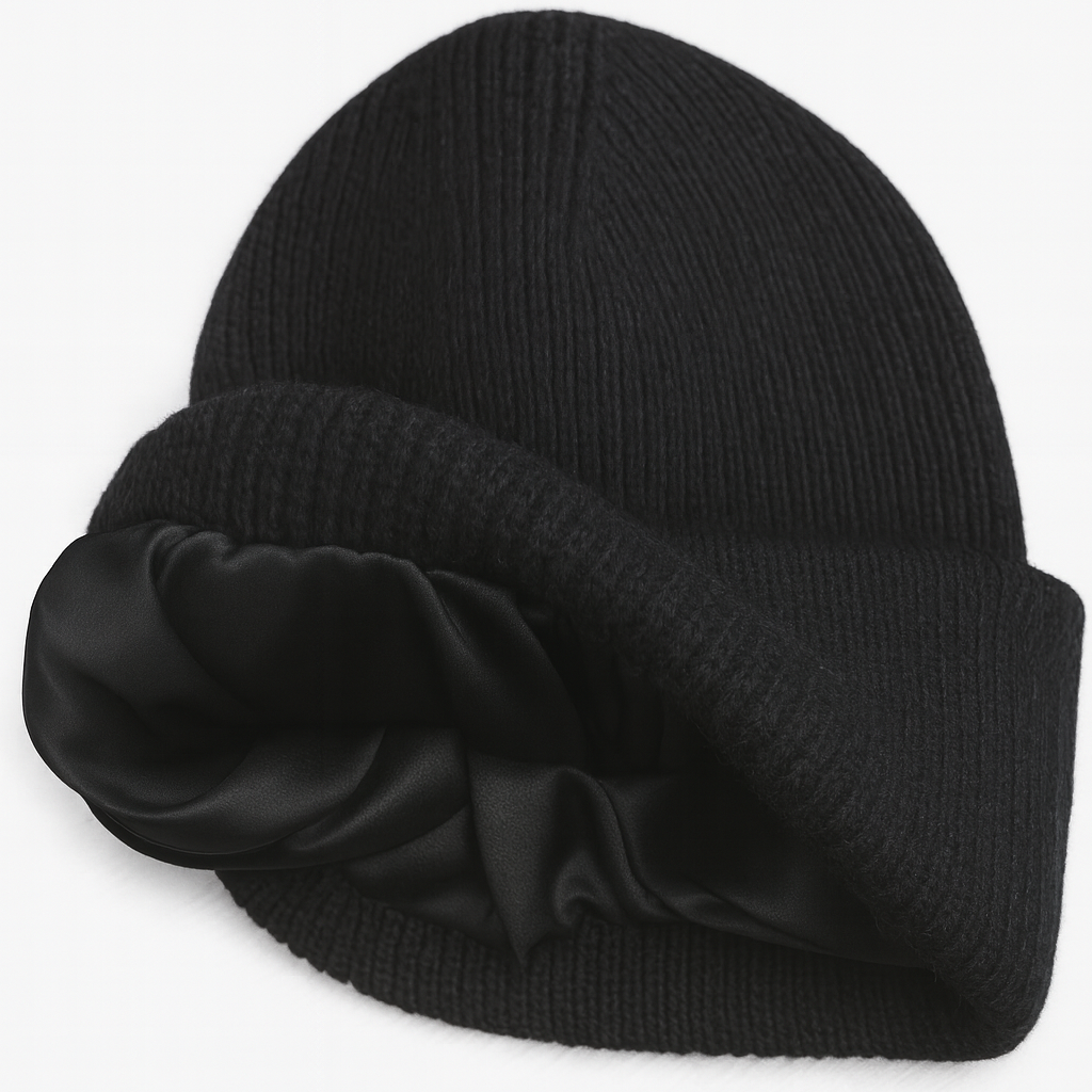 SLKS Silk-lined Cashmere-blend Beanie in Black